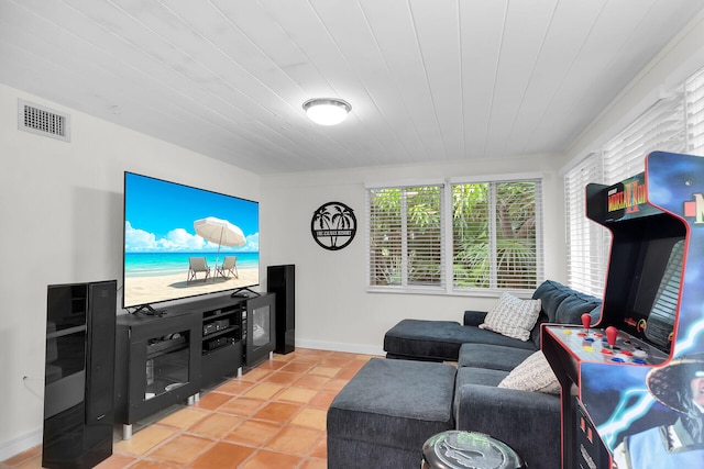 view of tiled living room