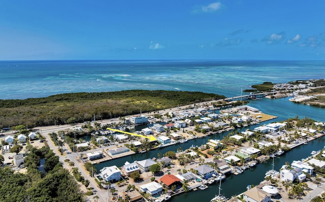 aerial perspective of suburban area featuring a large body of water