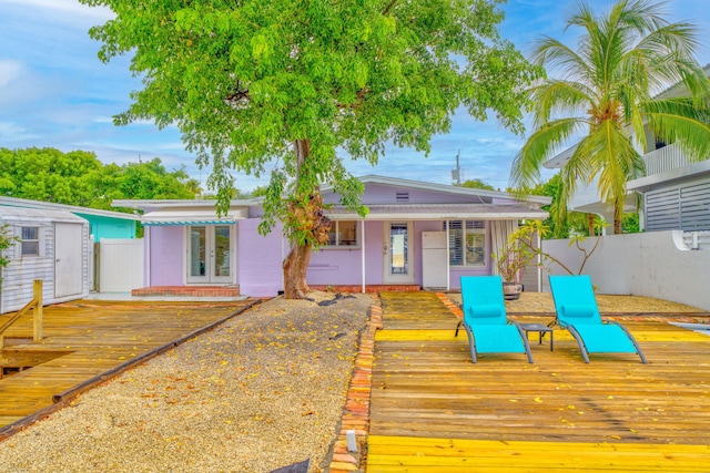 263 Azalea St, Tavernier, FL 33070 - wooden deck featuring french doors