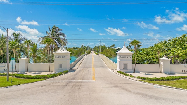 view of road featuring a water view