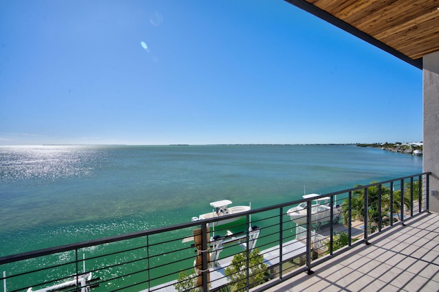 balcony with a water view