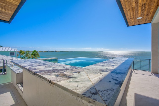 balcony with a water view