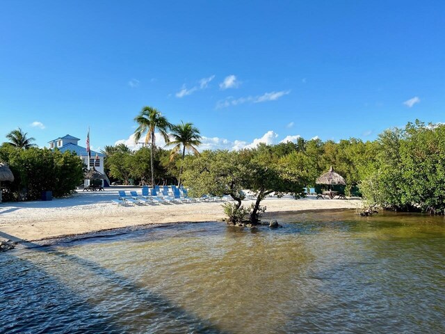 view of water feature featuring a view of the beach