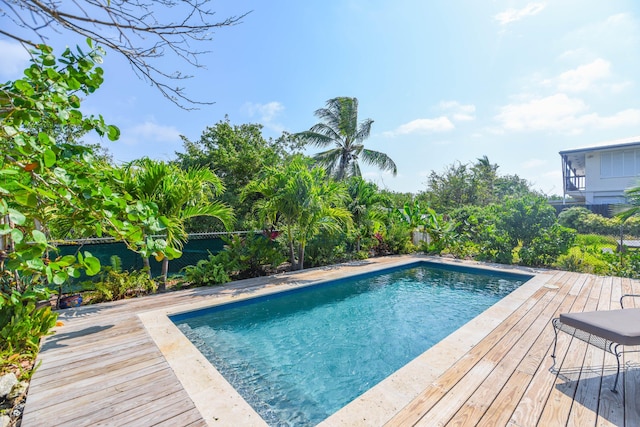 view of pool with a deck