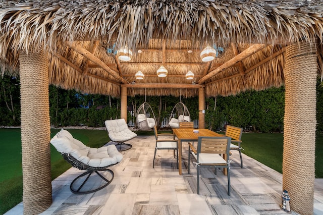 view of patio featuring a gazebo