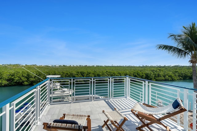 balcony with a water view