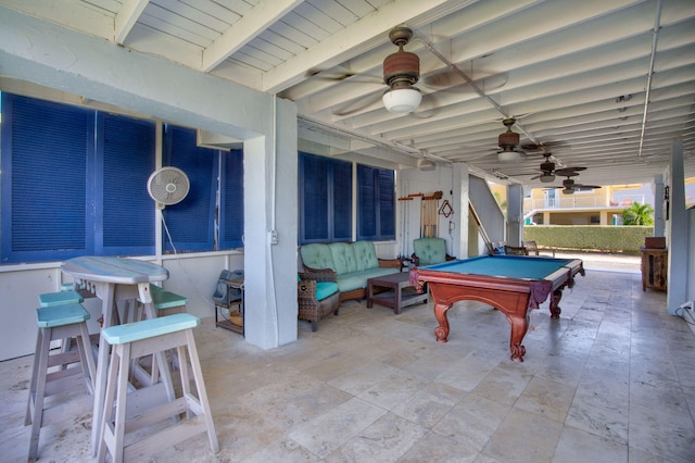 view of patio / terrace featuring an outdoor hangout area and ceiling fan