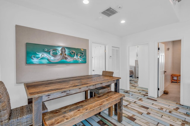 dining area featuring light hardwood / wood-style flooring