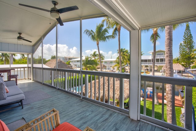 view of sunroom