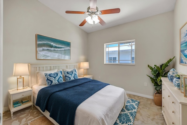 973 Gibraltar Rd, Key Largo, FL 33037 - bedroom with baseboards and ceiling fan