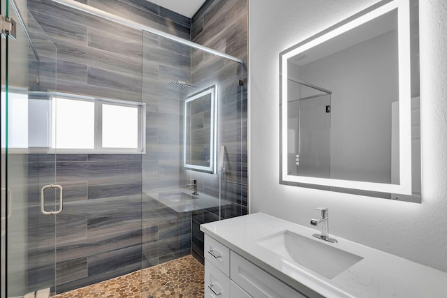 853 Ellen Dr, Key Largo, FL 33037 - full bathroom featuring vanity and a stall shower