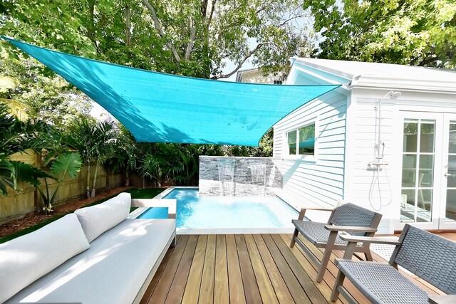 view of pool featuring a deck