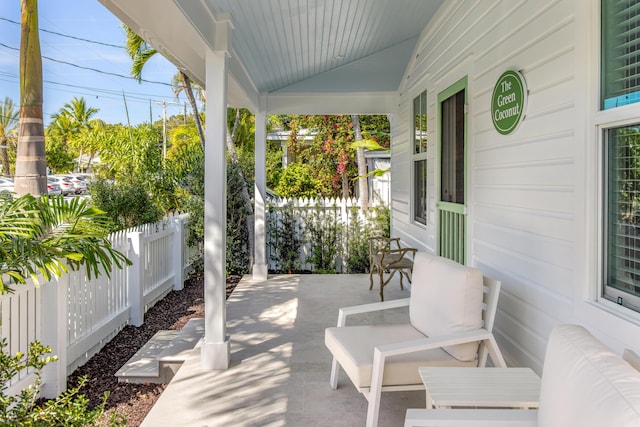 view of patio with fence