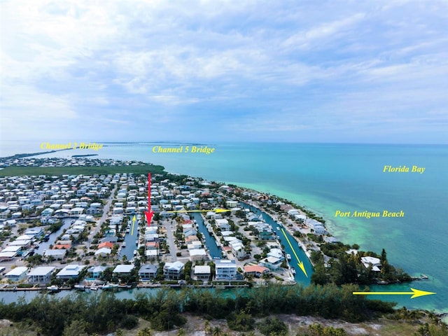 121 Lisbon Ct, Islamorada, FL 33036 - birds eye view of property featuring a water view
