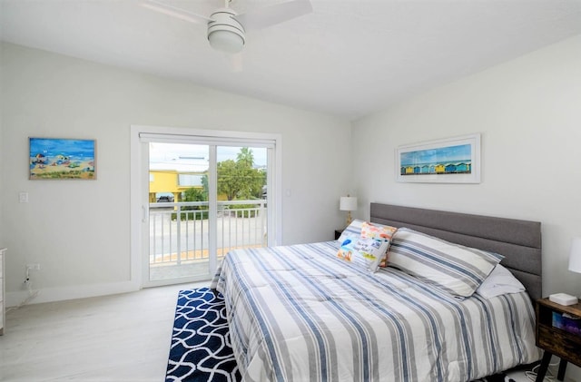 121 Lisbon Ct, Islamorada, FL 33036 - bedroom with access to exterior, baseboards, and ceiling fan