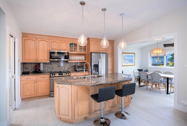 121 Lisbon Ct, Islamorada, FL 33036 - kitchen with light brown cabinets, appliances with stainless steel finishes, and a sink