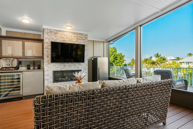 17346 Keystone Rd, Sugarloaf, FL 33042 - kitchen featuring stainless steel appliances, open shelves, extractor fan, a sink, and crown molding
