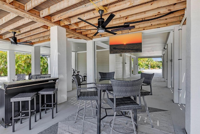 17346 Keystone Rd, Sugarloaf, FL 33042 - rec room featuring light wood-style floors, a ceiling fan, and ornamental molding