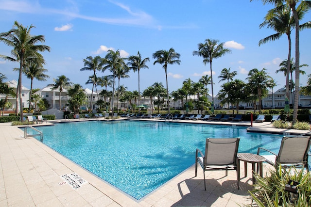 view of pool featuring a patio