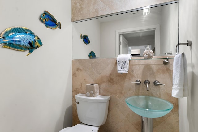 bathroom with sink and toilet