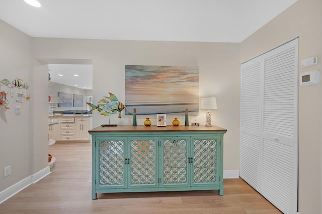 18 Anchor Dr Unit B, Key Largo, FL 33037 - hall with baseboards, light wood finished floors, and recessed lighting