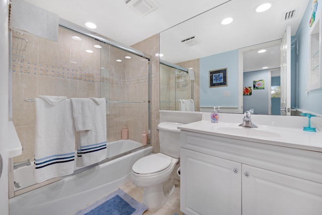 18 Anchor Dr Unit B, Key Largo, FL 33037 - full bathroom with recessed lighting, visible vents, vanity, and enclosed tub / shower combo