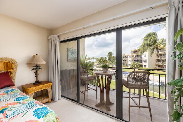 bedroom featuring access to exterior