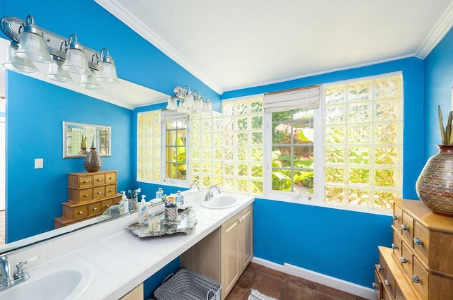 1617 Jamaica Dr, Key West, FL 33040 - bathroom featuring ornamental molding and vanity