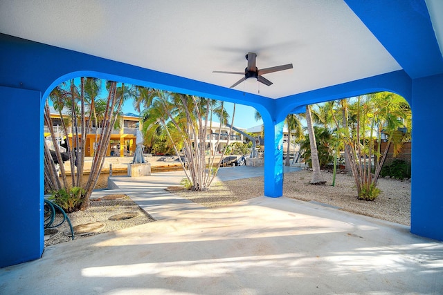 view of patio / terrace with ceiling fan