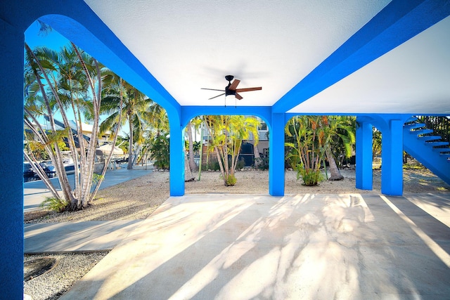 view of patio / terrace featuring ceiling fan