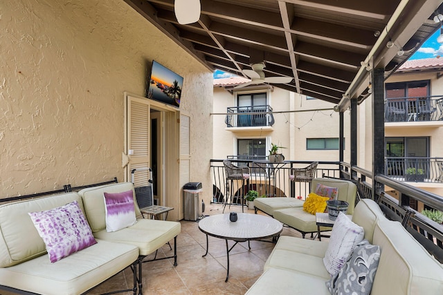 balcony featuring an outdoor living space