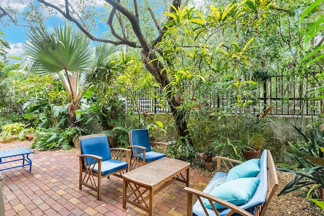 view of patio with fence