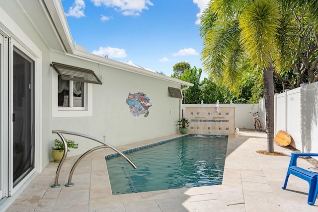 view of swimming pool featuring a patio