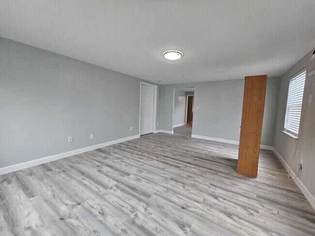 empty room featuring light wood-type flooring