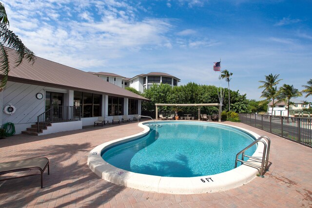 view of pool featuring a patio area