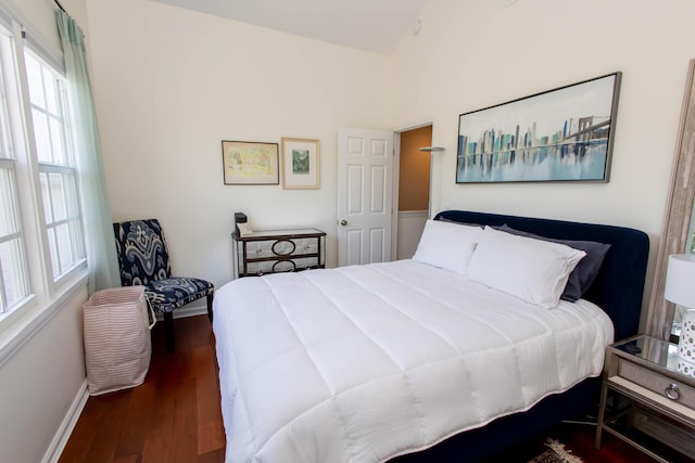 bedroom featuring dark wood-type flooring