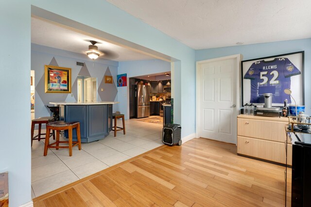 living room featuring light hardwood / wood-style flooring