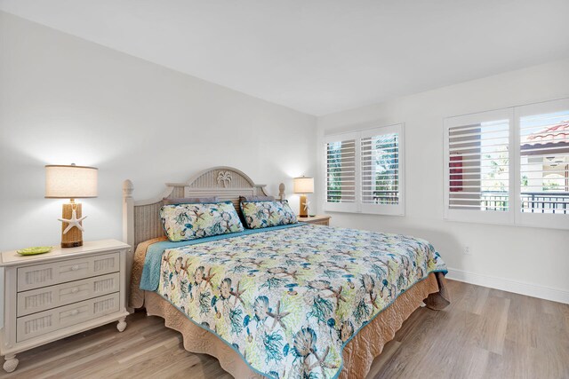 bedroom featuring light wood-type flooring