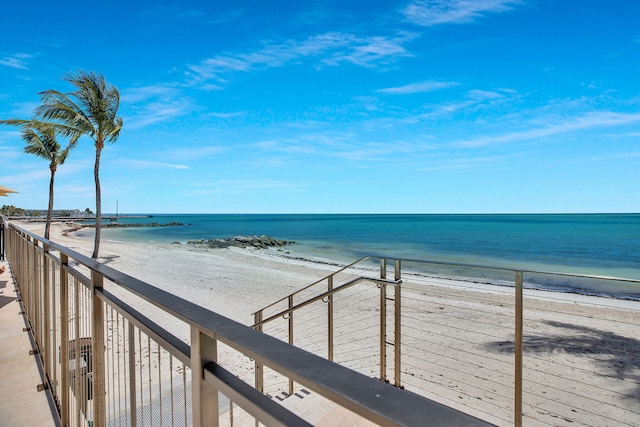 property view of water with a beach view