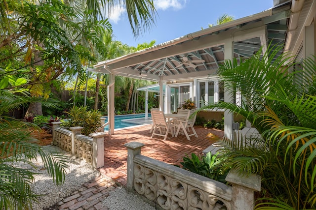 1706 Seminary St, Key West, FL 33040 - view of patio / terrace featuring a gazebo, an outdoor pool, and outdoor dining space
