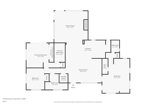 1706 Seminary St, Key West, FL 33040 - view of home floor plan