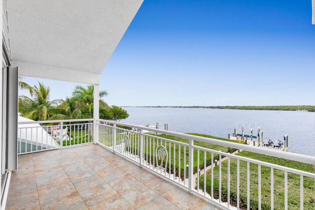 balcony with a water view