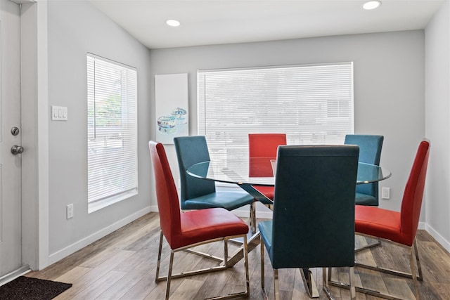 dining room with wood-type flooring