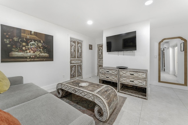 view of tiled living room