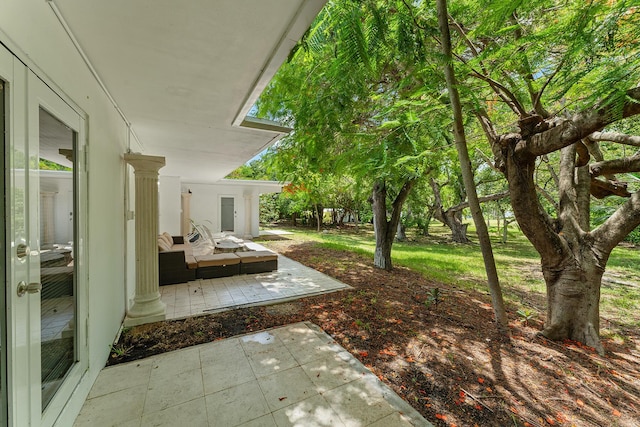 view of yard featuring a patio area