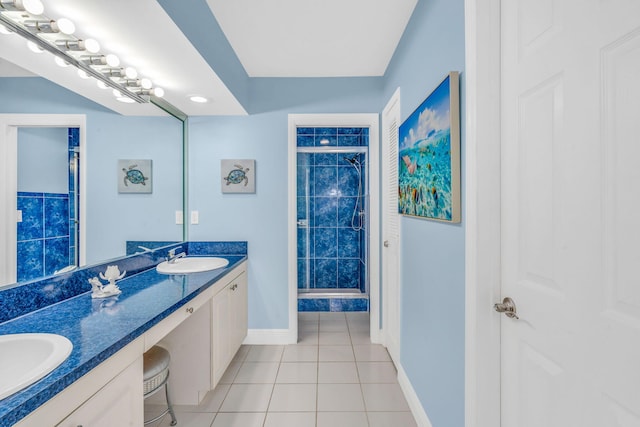33 Kyle Way, Marathon, FL 33050 - full bathroom with tile patterned flooring, double vanity, and tiled shower