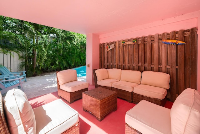 view of patio / terrace featuring an outdoor hangout area