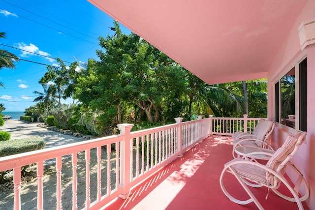 balcony with a wall unit AC