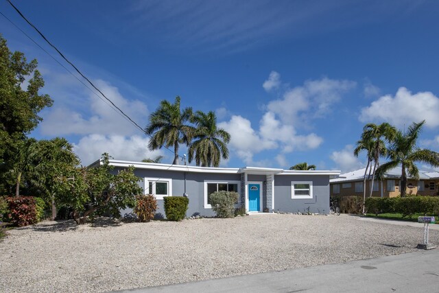 single story home with stucco siding