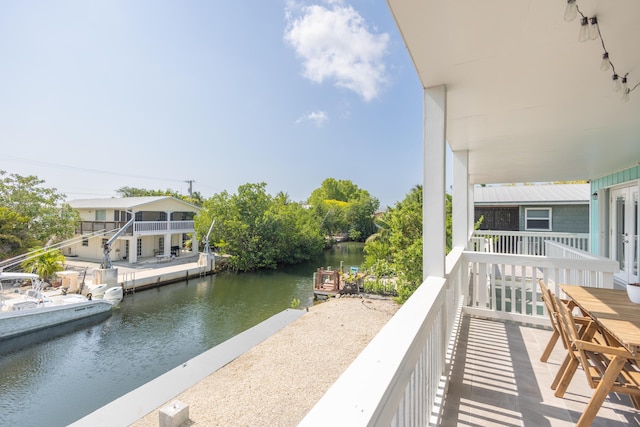 balcony with a water view